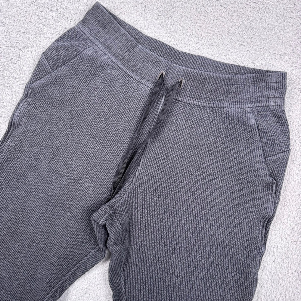 Lululemon ATR Ease Jogger Waffle Knit Lounge Pants Women's Size 8 Charcoal Gray